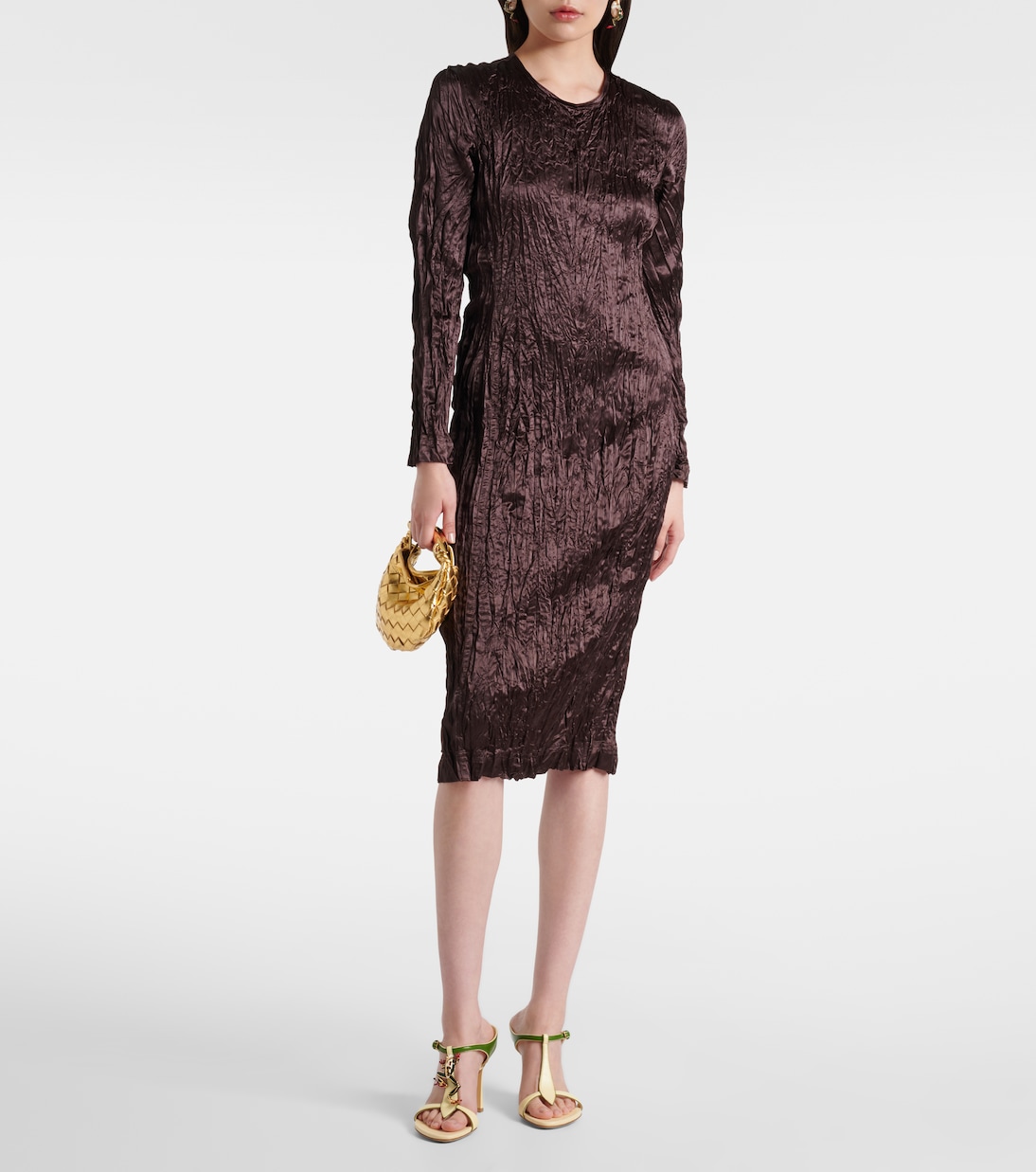 Abito midi in raso | Bottega Veneta