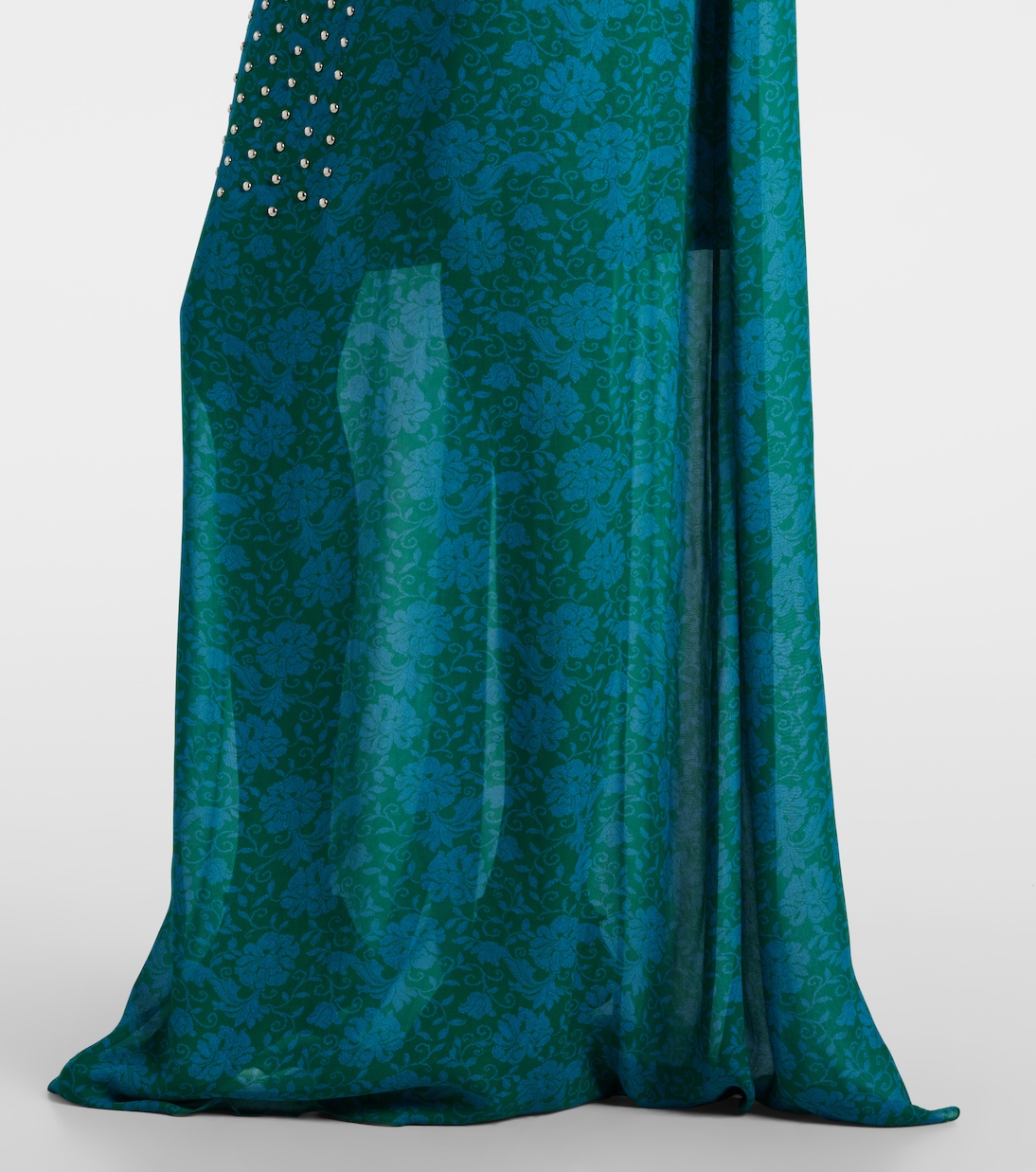 Maxikleid aus Seide mit Kristallen | Dries Van Noten