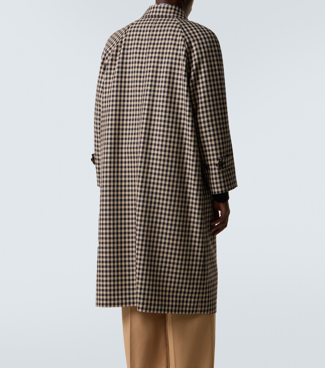 Gingham cotton and wool coat | Valentino