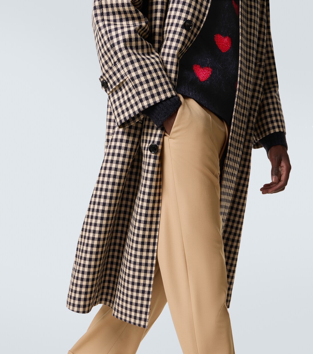 Gingham cotton and wool coat | Valentino