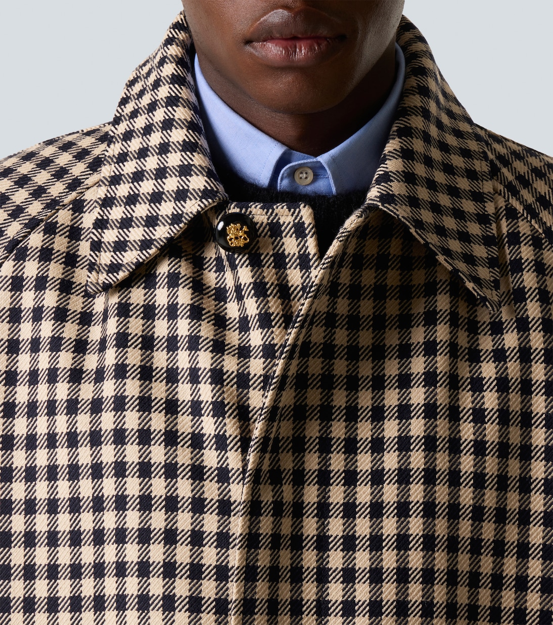 Gingham cotton and wool coat | Valentino