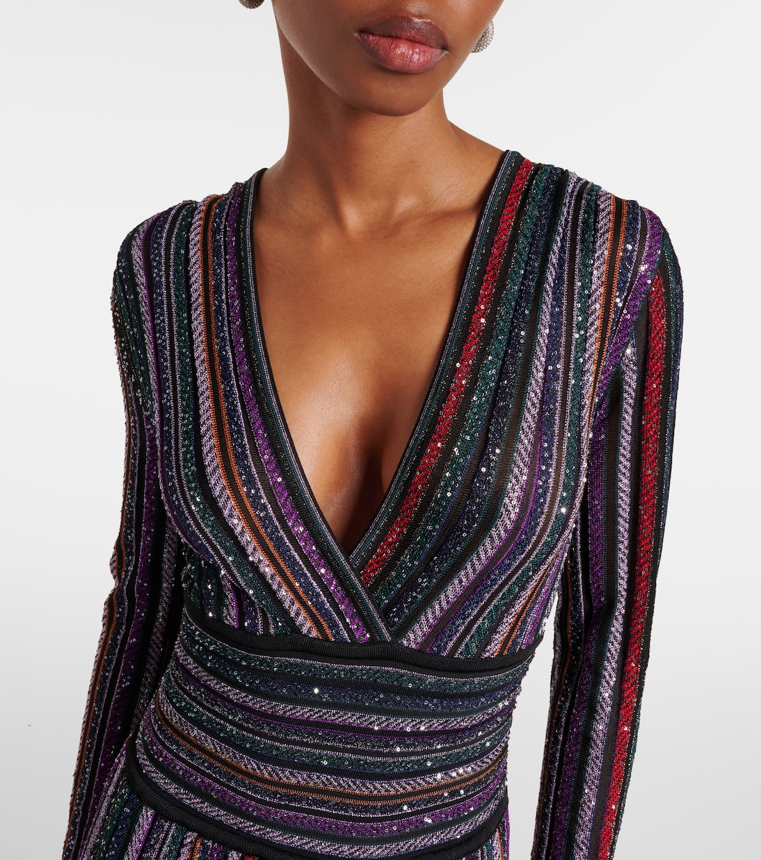 Robe aus Häkelstrick mit Pailletten | Missoni