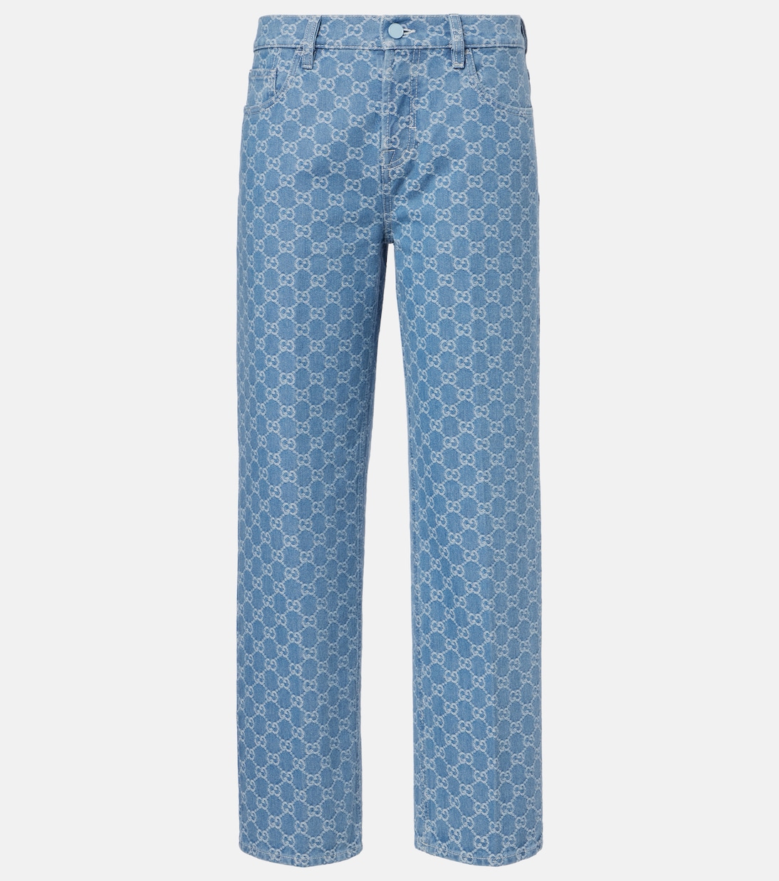 Jean droit en jacquard GG | Gucci