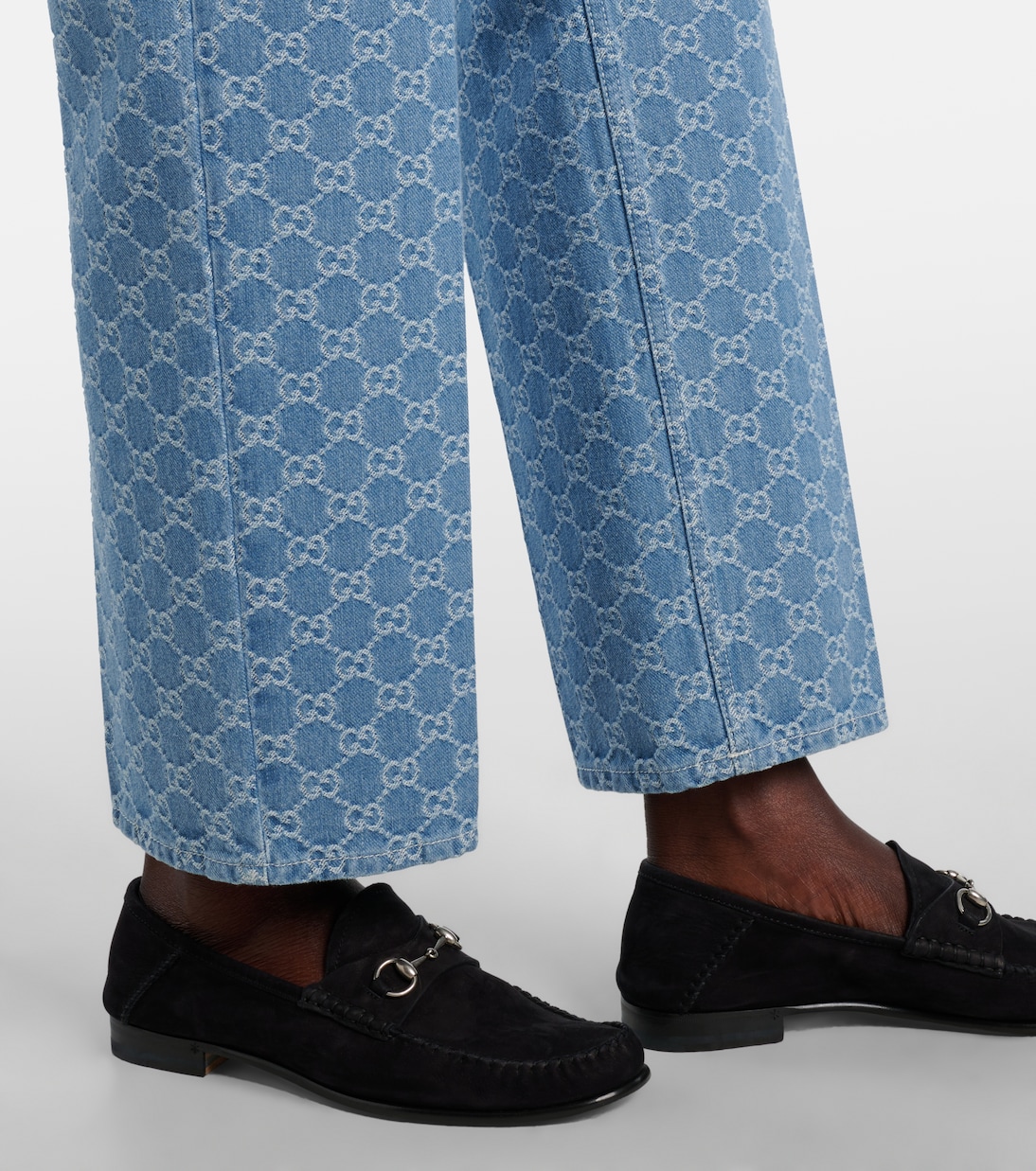 Jean droit en jacquard GG | Gucci