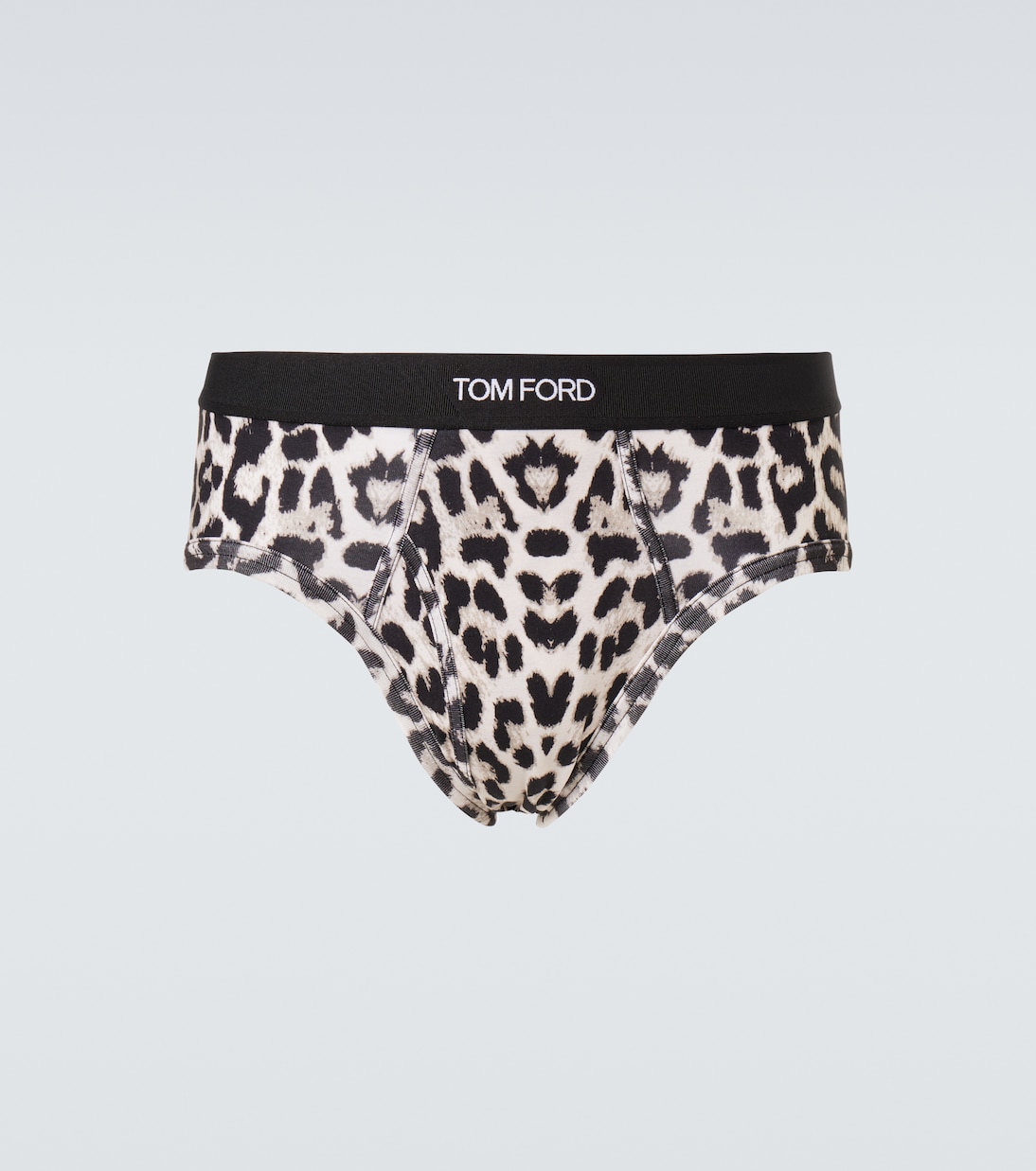 Leopard-print cotton-blend briefs | Tom Ford