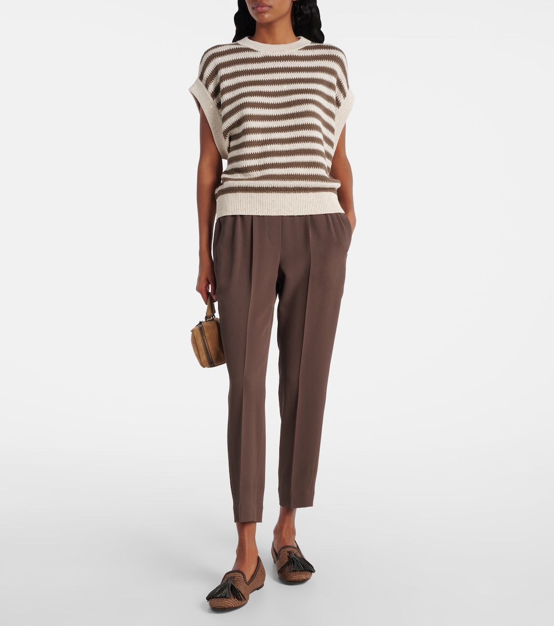 Cropped-Hose aus Crêpe | Brunello Cucinelli