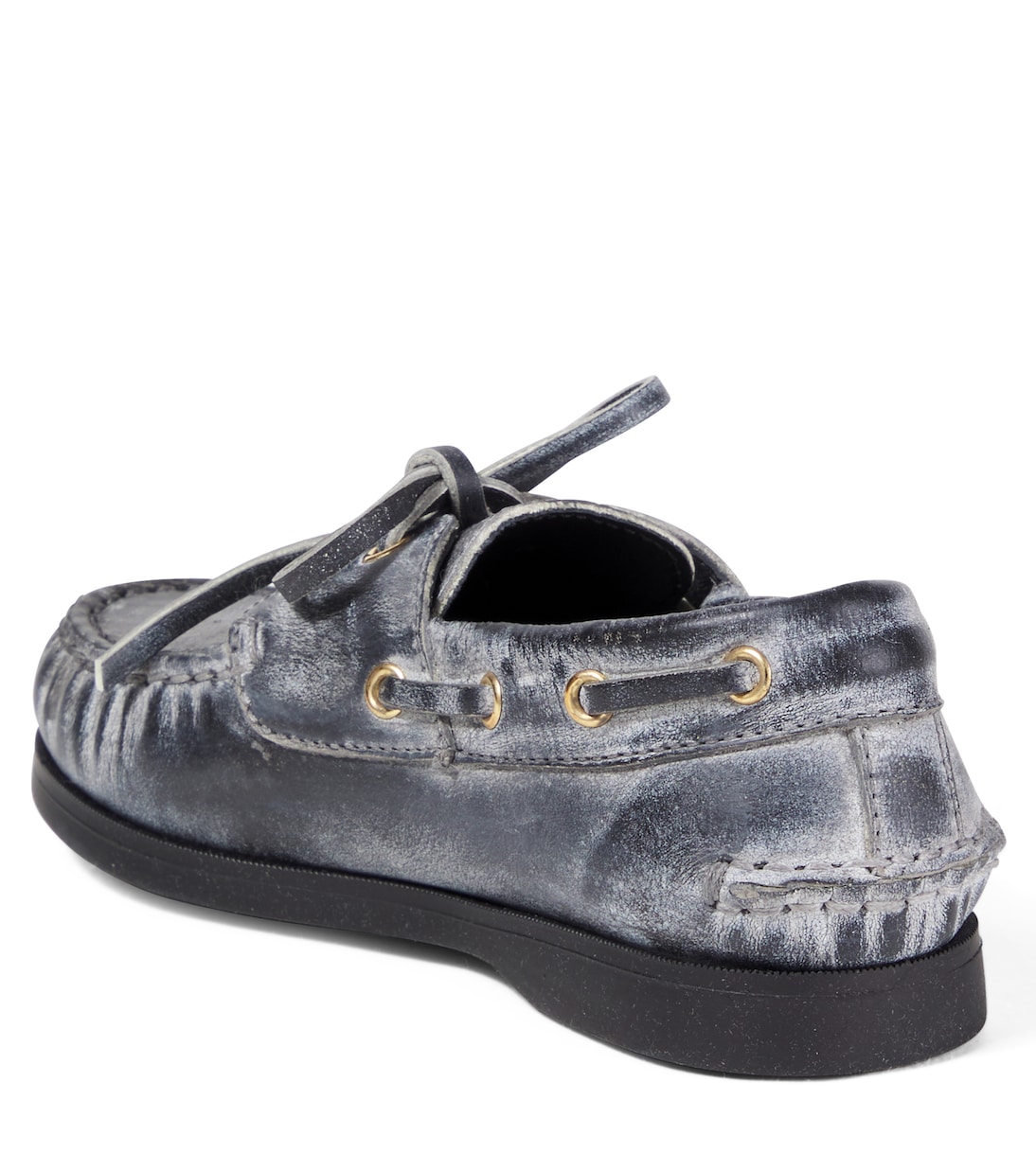 Cruise distressed leather boat shoes | Golden Goose Kids