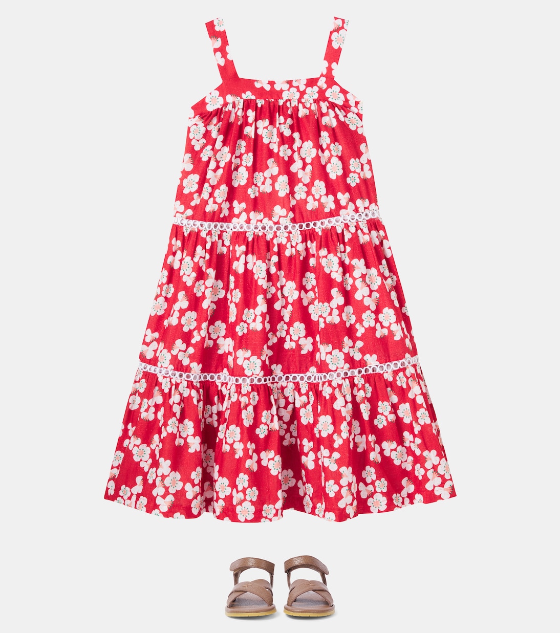 Floral tiered cotton dress | Fábula