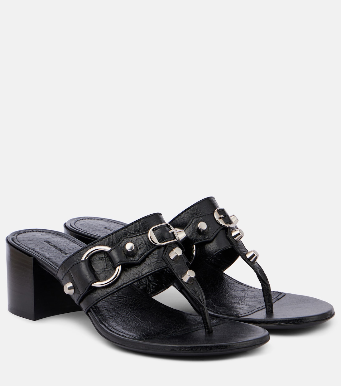 Mules City 50 en cuir à ornements | Balenciaga