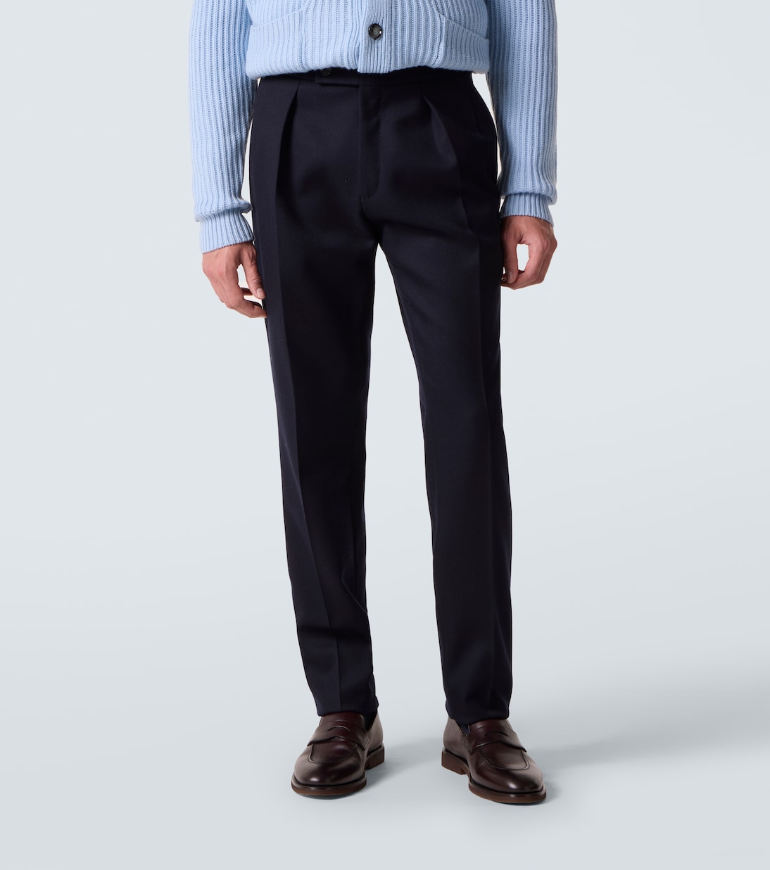 Virgin wool tapered pants | Slowear