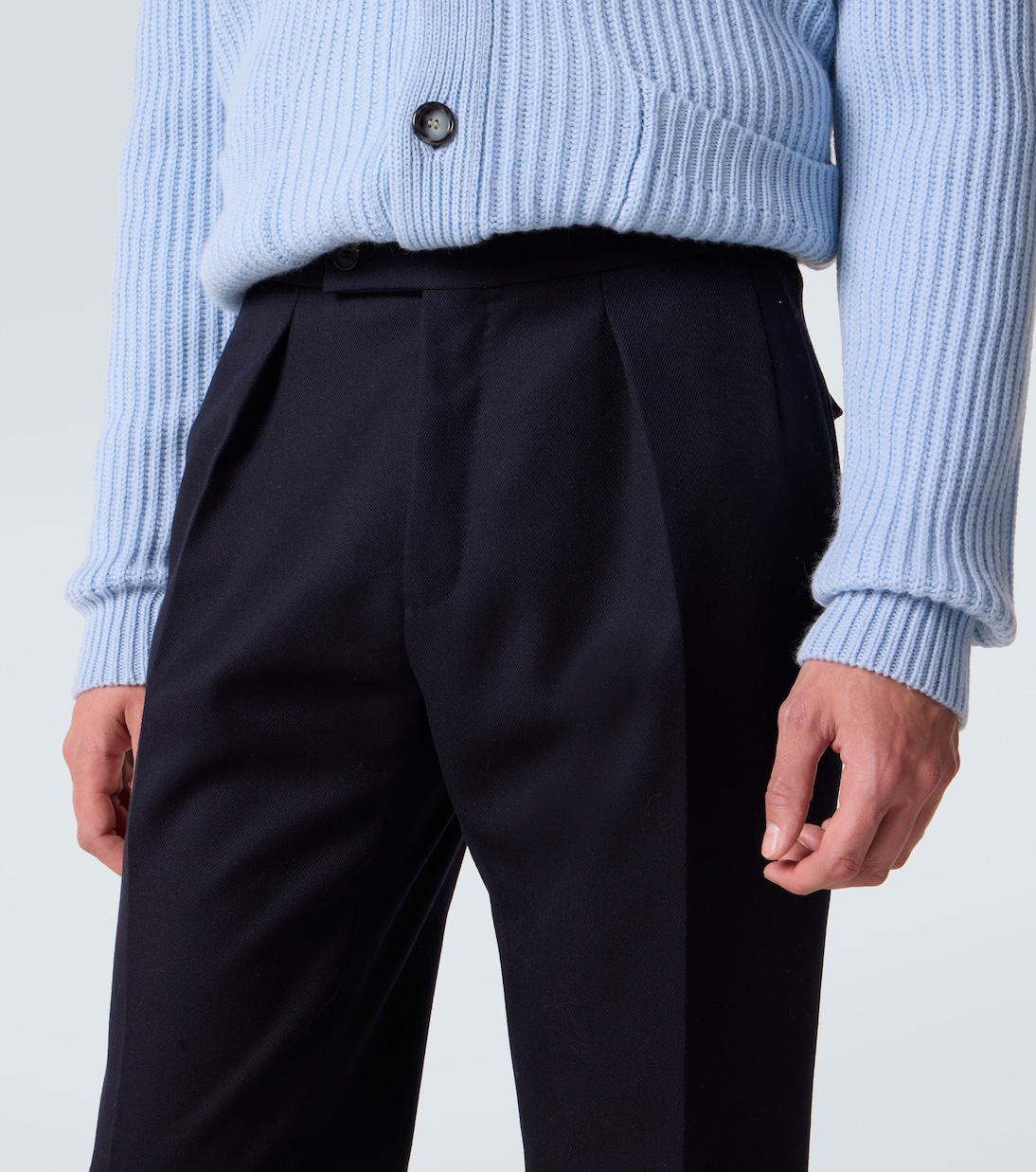 Virgin wool tapered pants | Slowear
