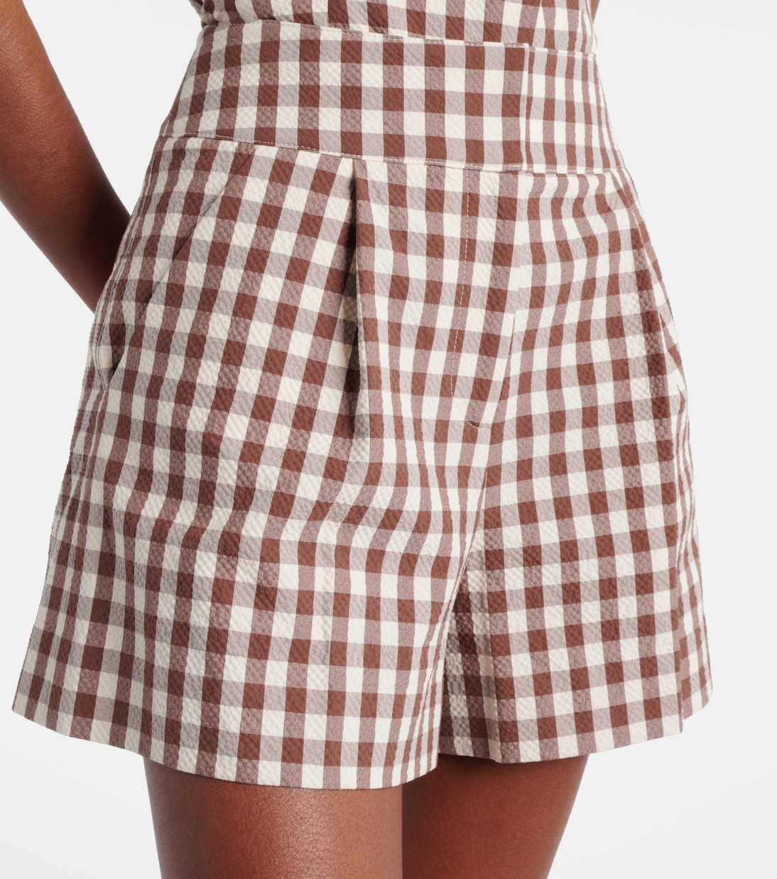 Shorts Haina in seersucker a quadri | Veronica Beard