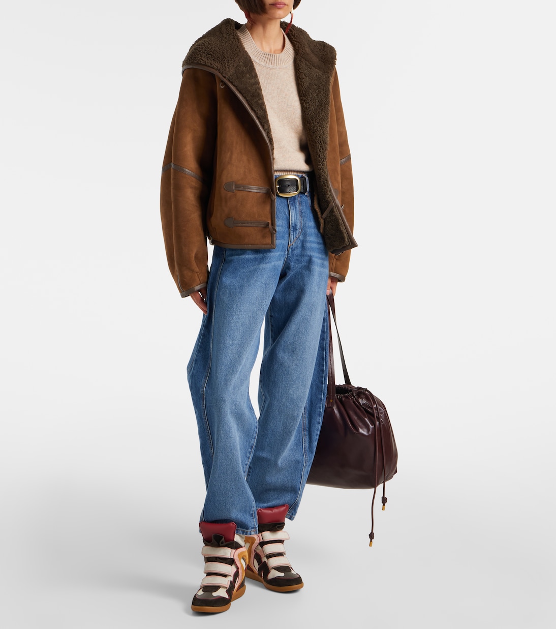 Bekett suede and leather wedge sneakers | Isabel Marant