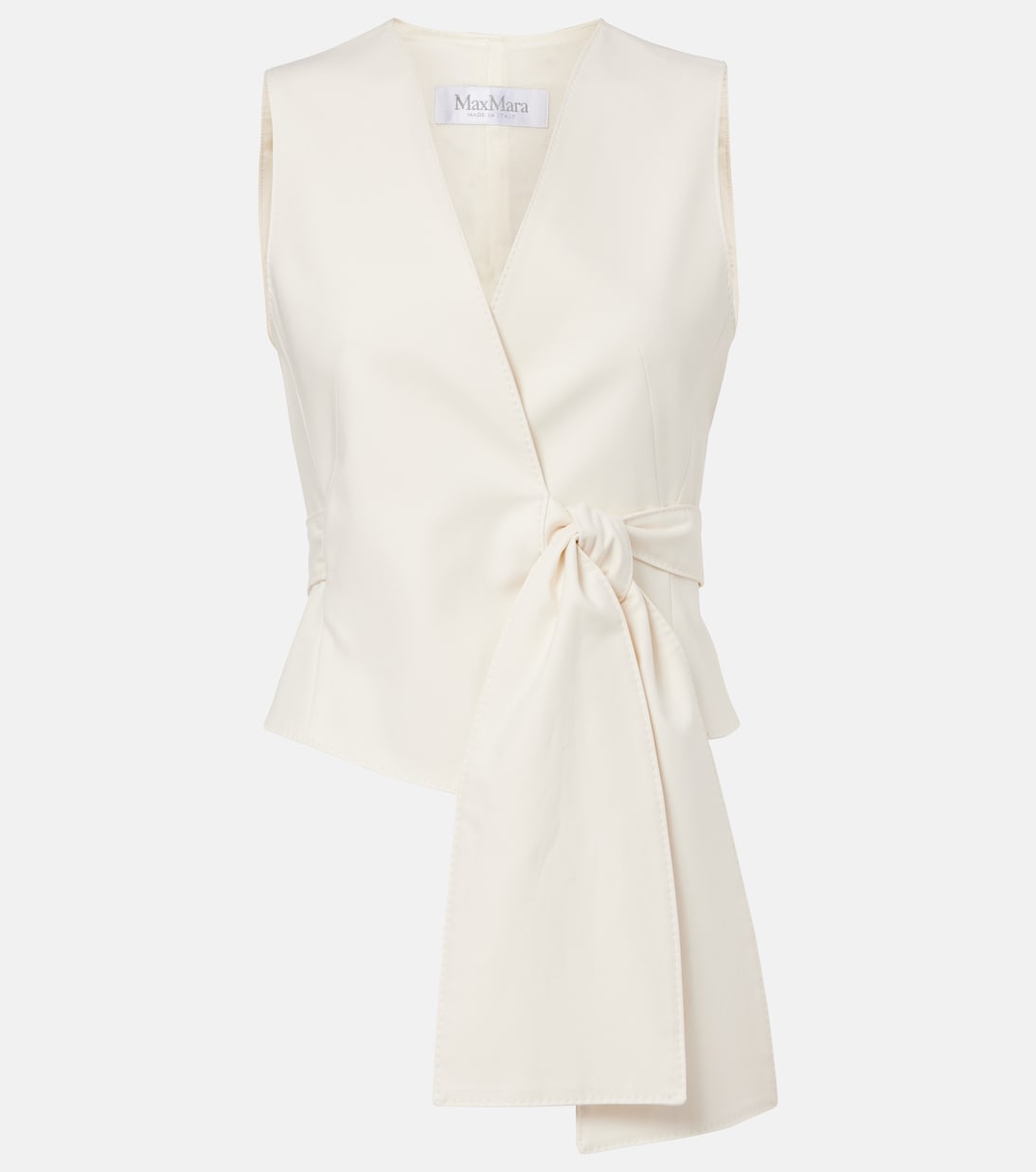 Zampa bow-detail cotton-blend vest | Max Mara