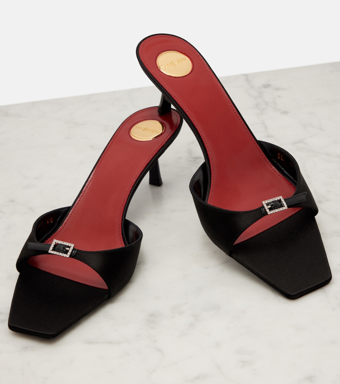 Pantoletten Daisy 50 aus Satin | Saint Laurent