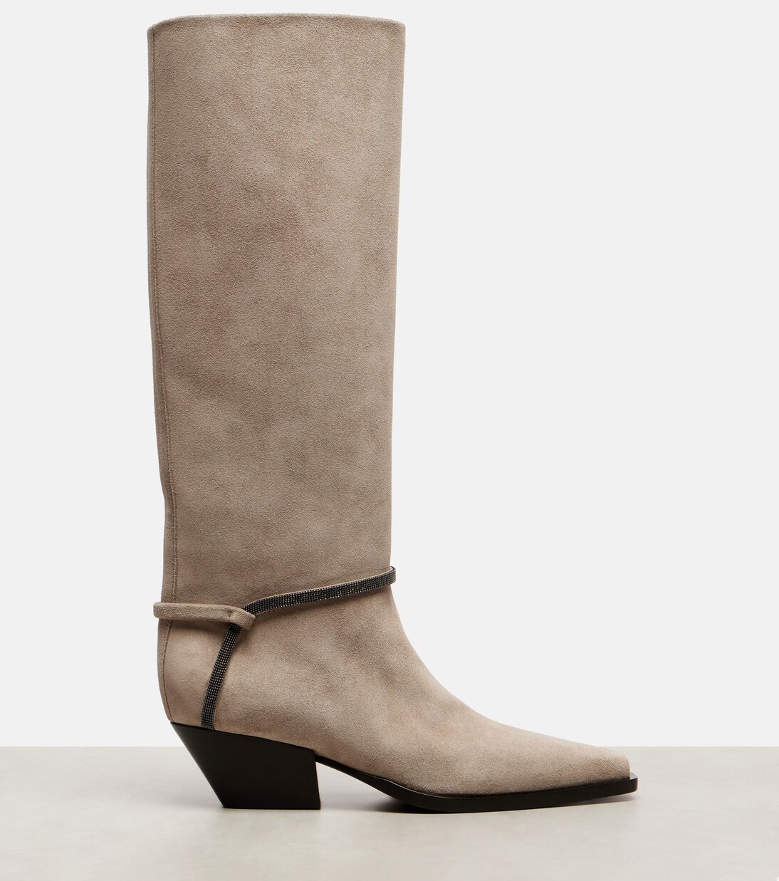 Stiefel Monili aus Veloursleder | Brunello Cucinelli
