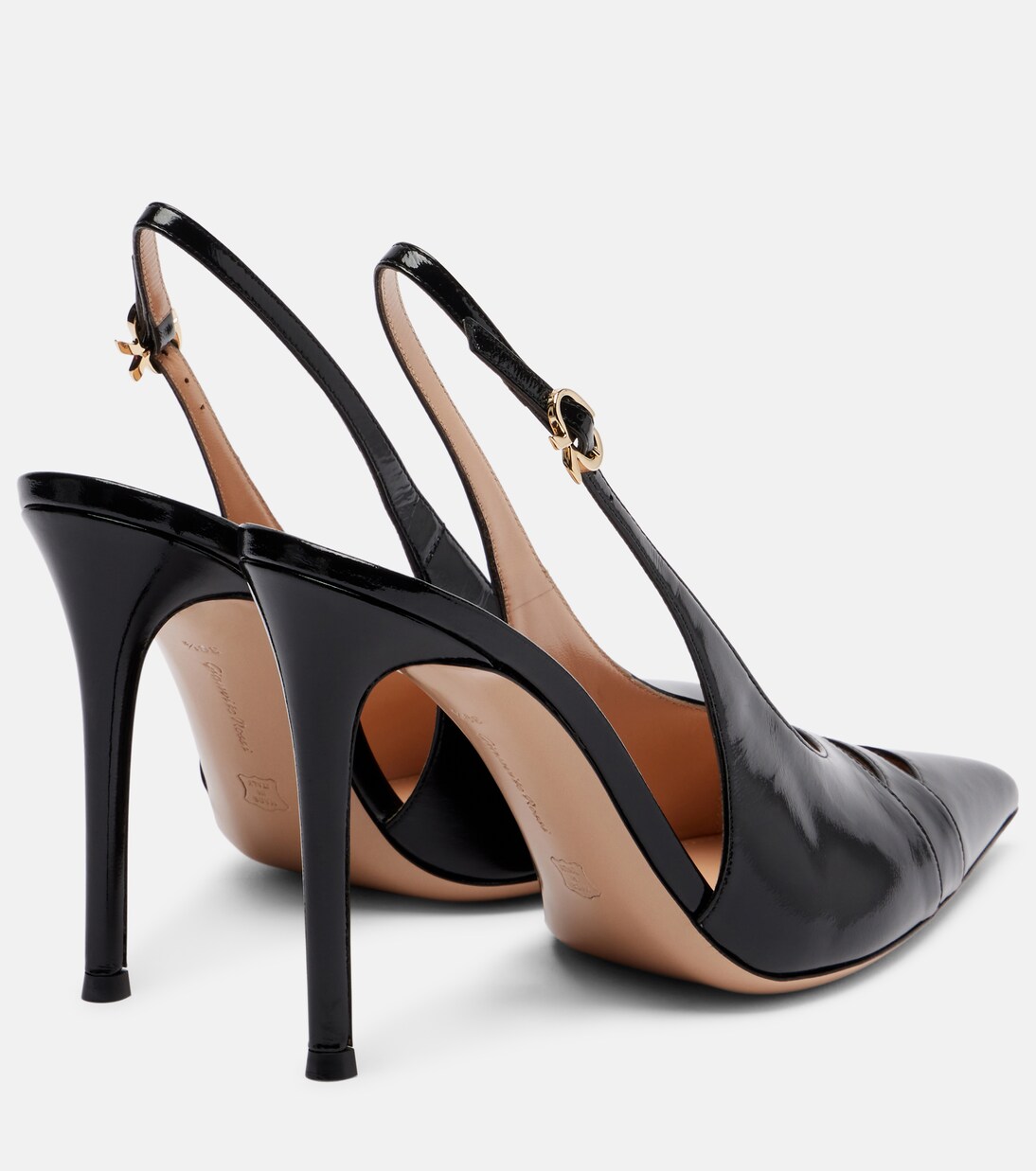 Pointy 105 페이턴트 레더 슬링백 펌프스 | Gianvito Rossi