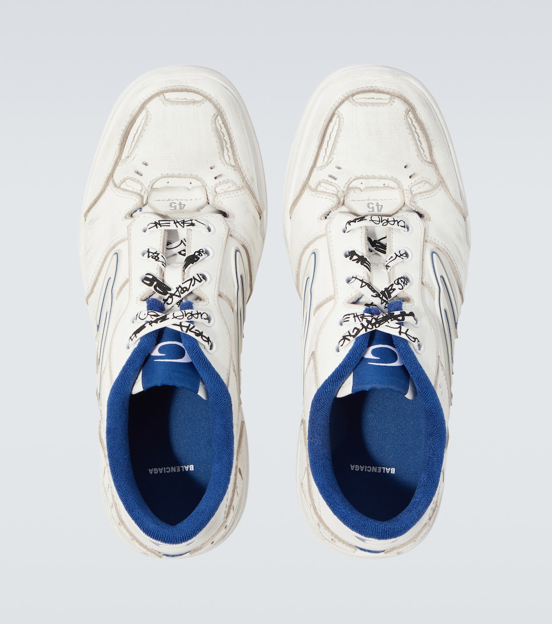 Zapatillas Hamptons de piel con efecto desgastado | Balenciaga