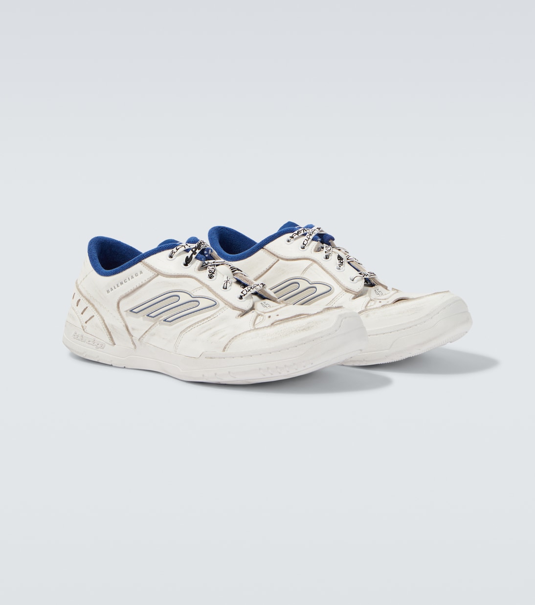 Zapatillas Hamptons de piel con efecto desgastado | Balenciaga