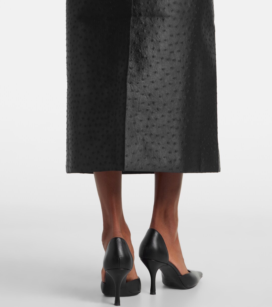 Embossed high-rise midi skirt | Róhe