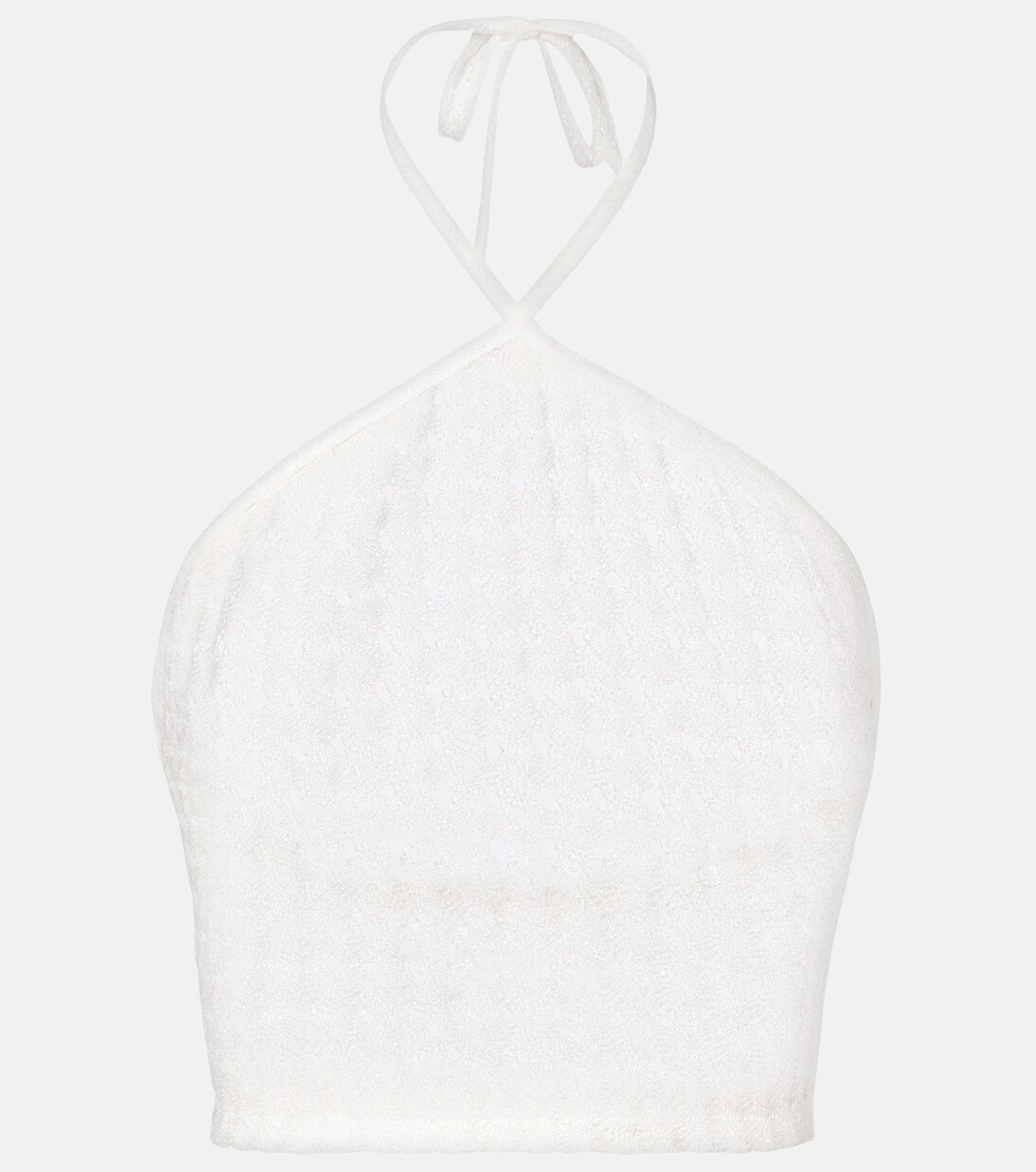 Open-knit halterneck lamé crop top | Missoni