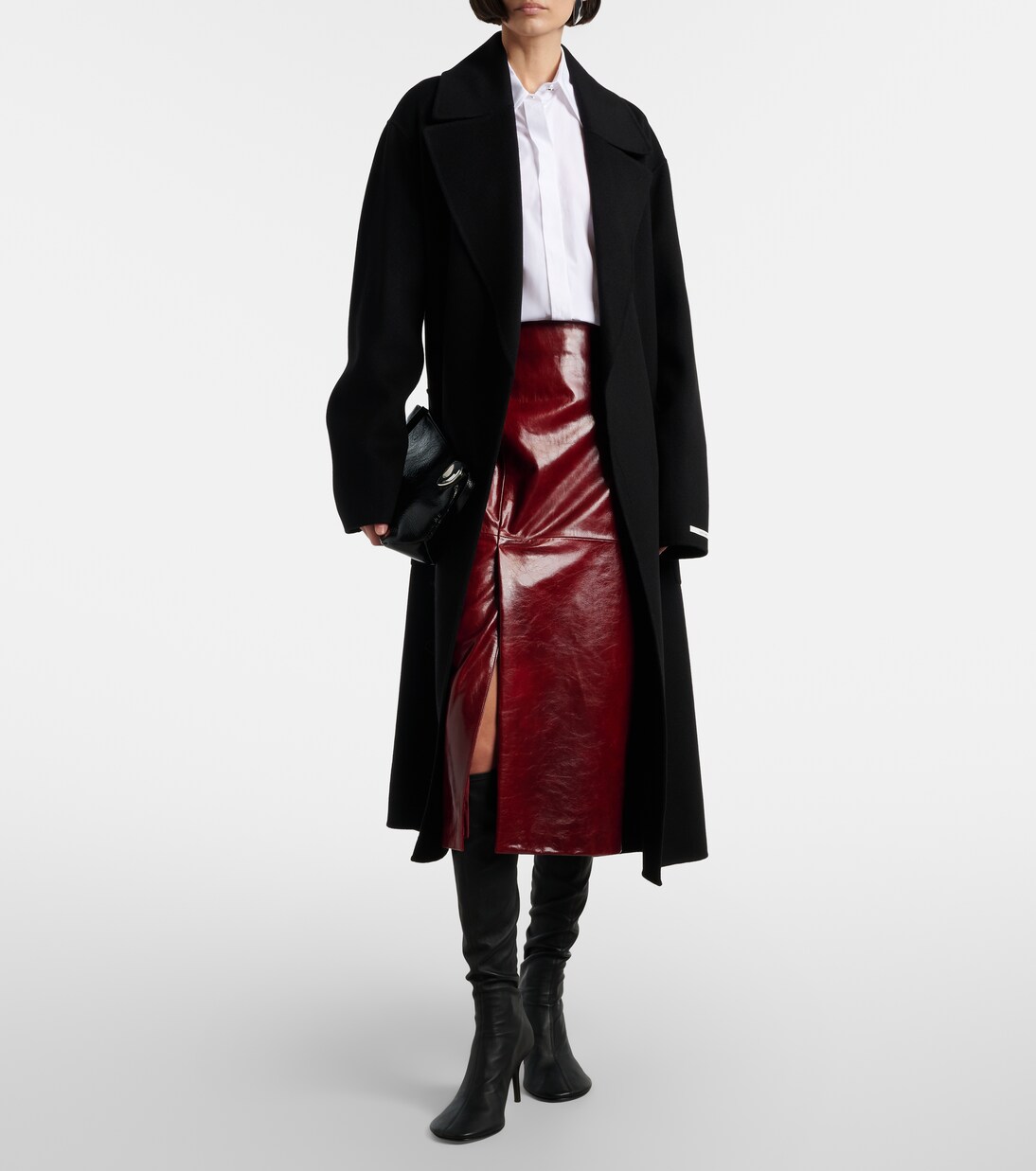 Belted virgin wool wrap coat | Sportmax