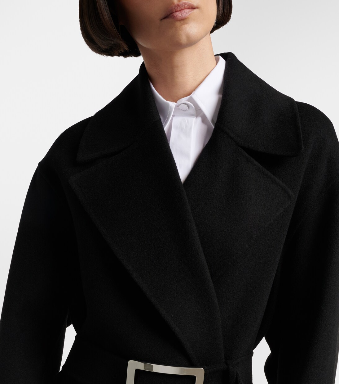 Belted virgin wool wrap coat | Sportmax