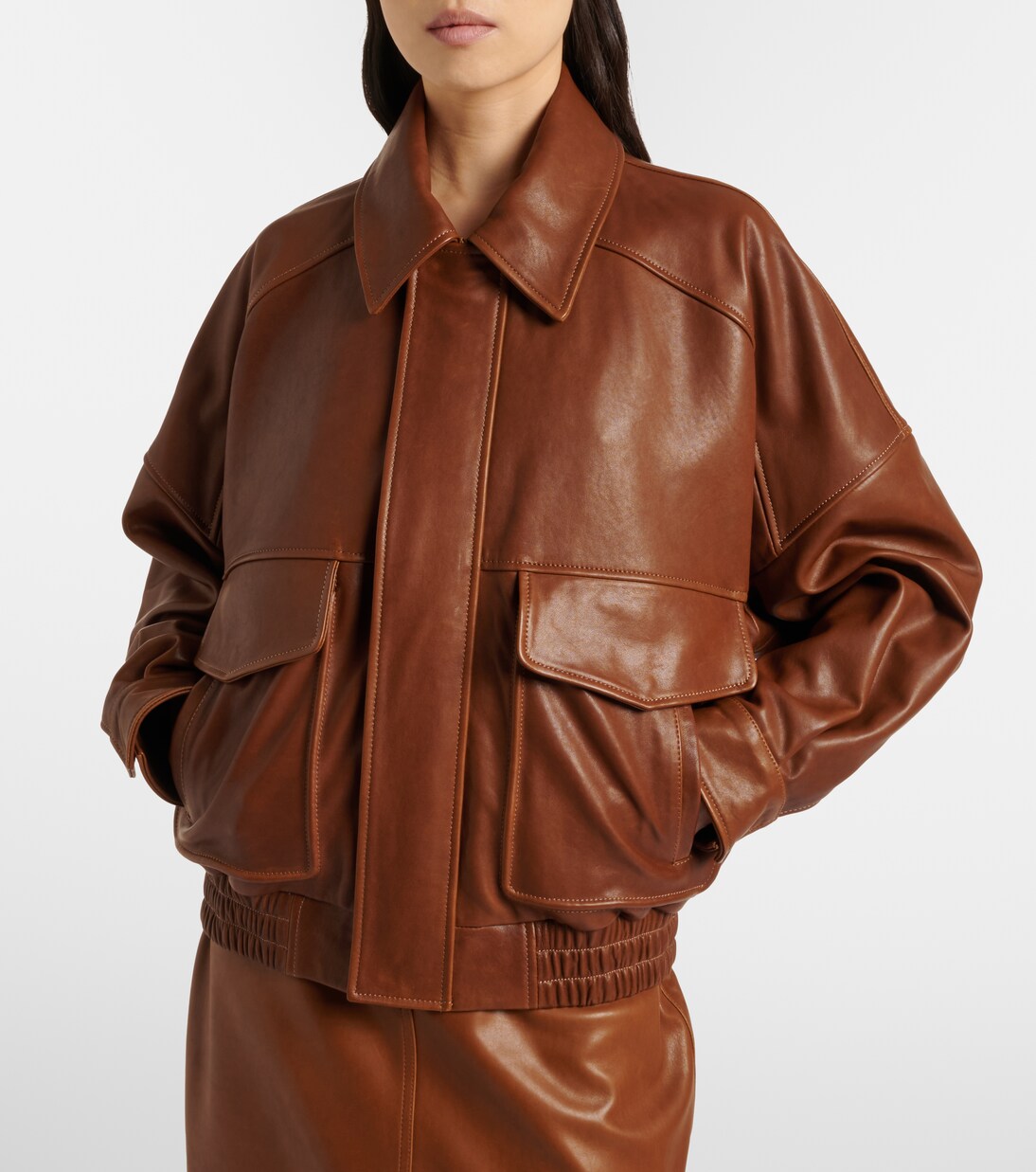 Chaqueta Runa de piel | Nour Hammour