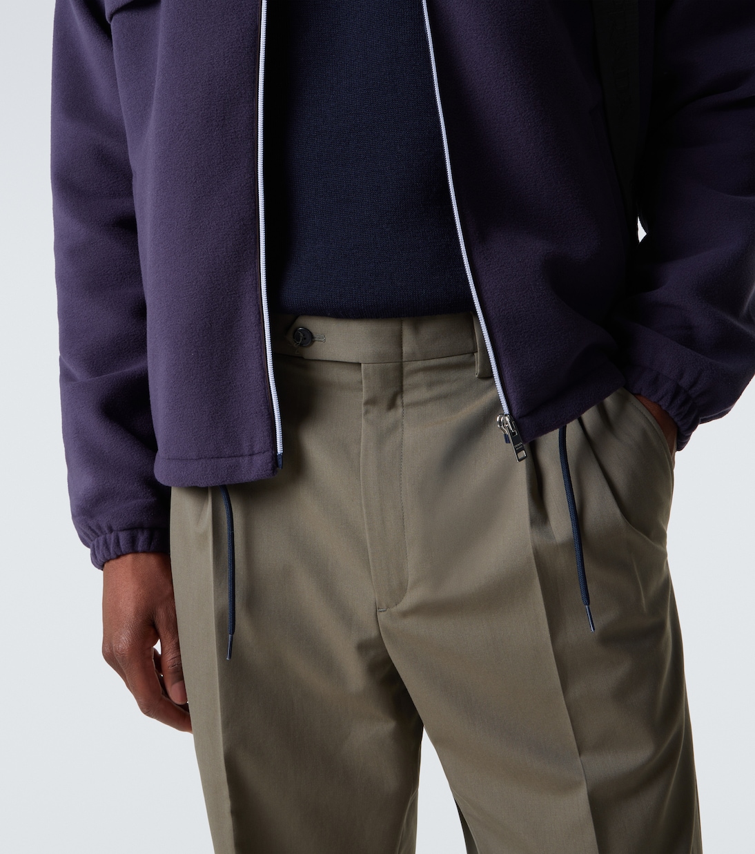 Wool and cotton straight pants | Prada