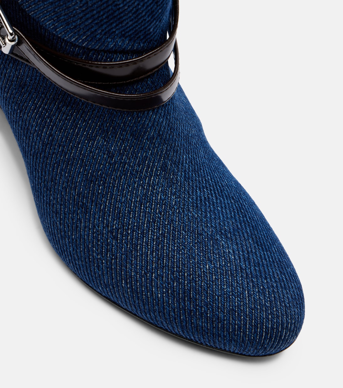 Kat denim knee-high wedge boots | Ganni