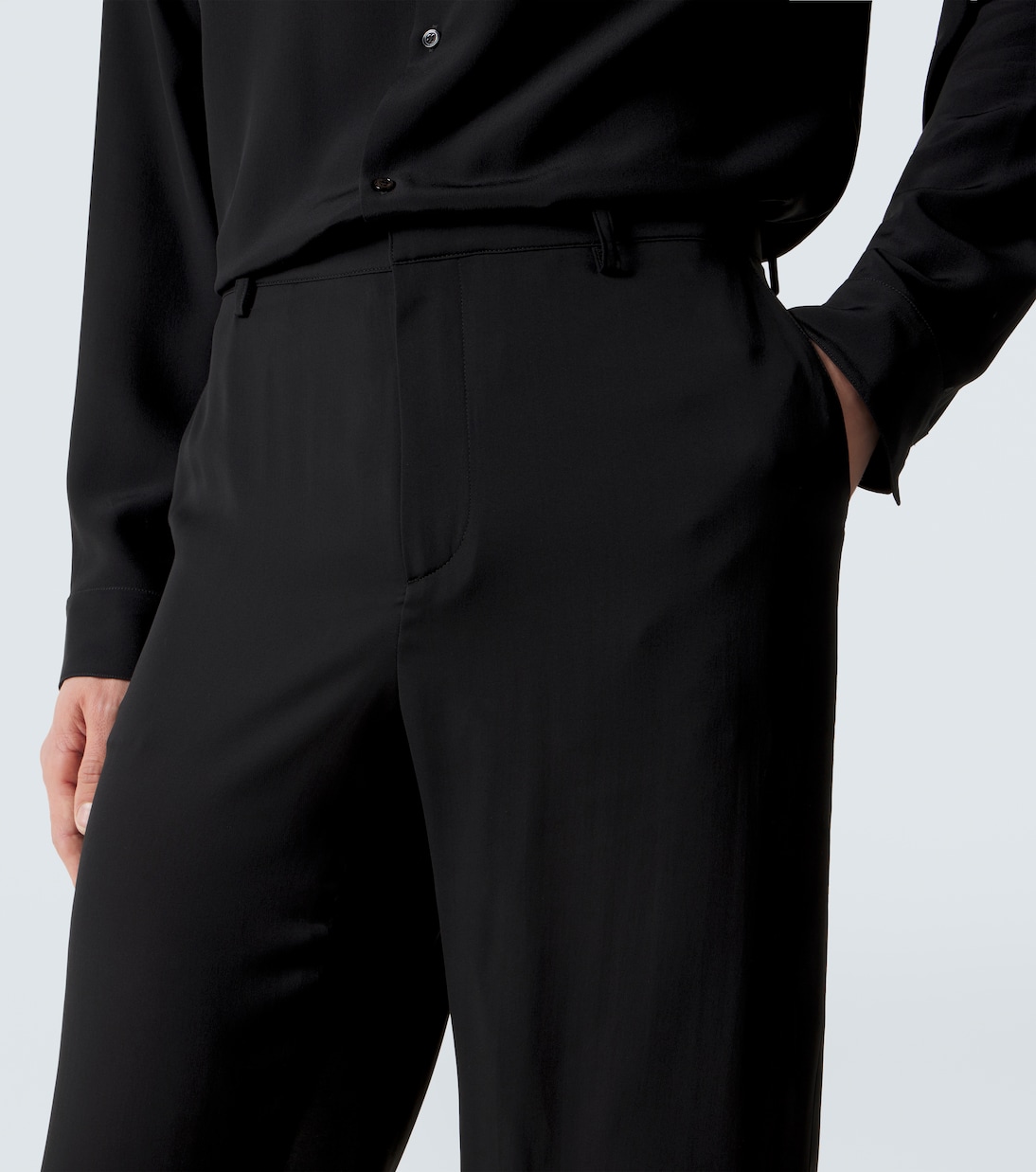 Silk satin georgette wide-leg pants | Gucci