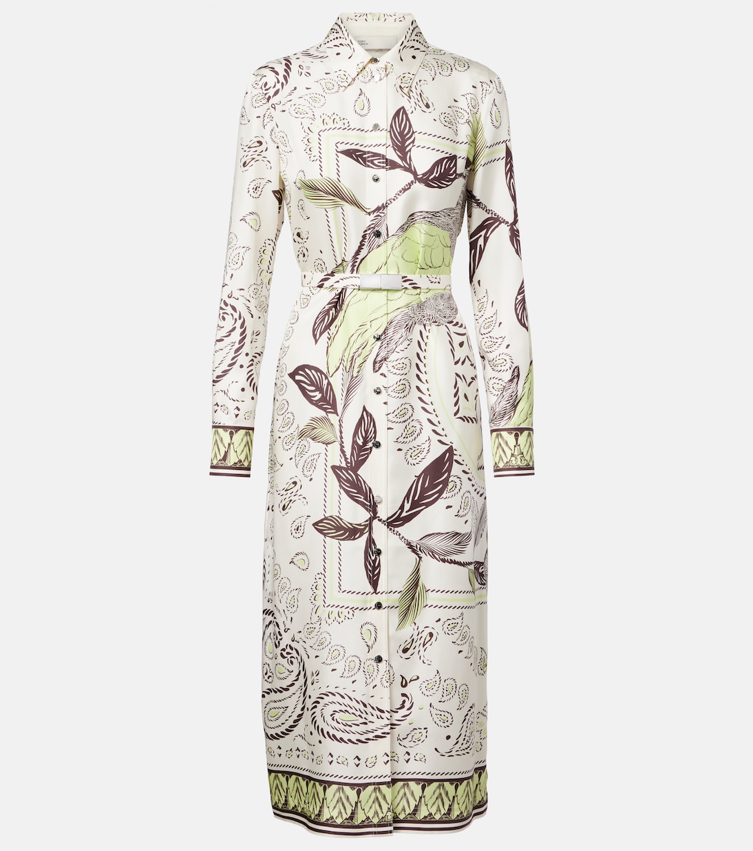 Belted printed silk midi dress | Tory Burch