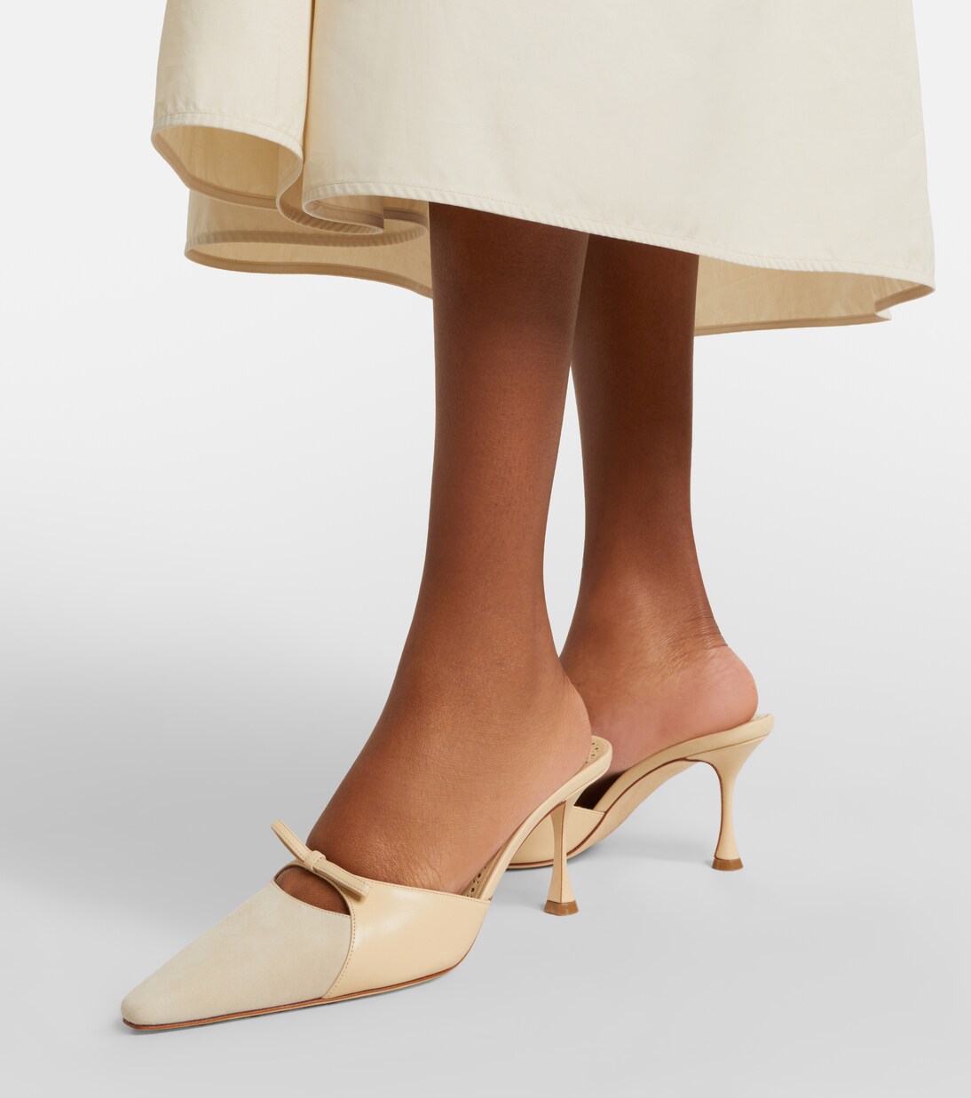 Mules Tapidpla de piel y ante | Manolo Blahnik