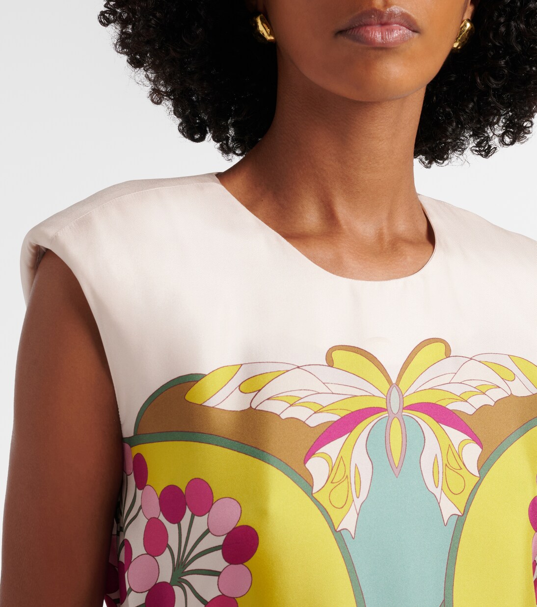 Bedrucktes Midikleid San Carlo aus Seidensatin | La DoubleJ