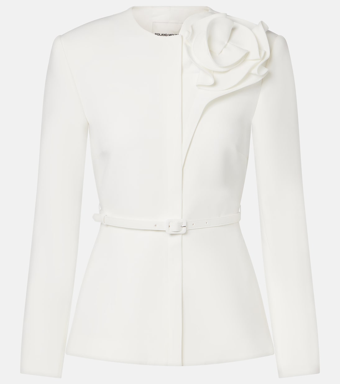 Floral-appliqué crêpe jacket | Roland Mouret