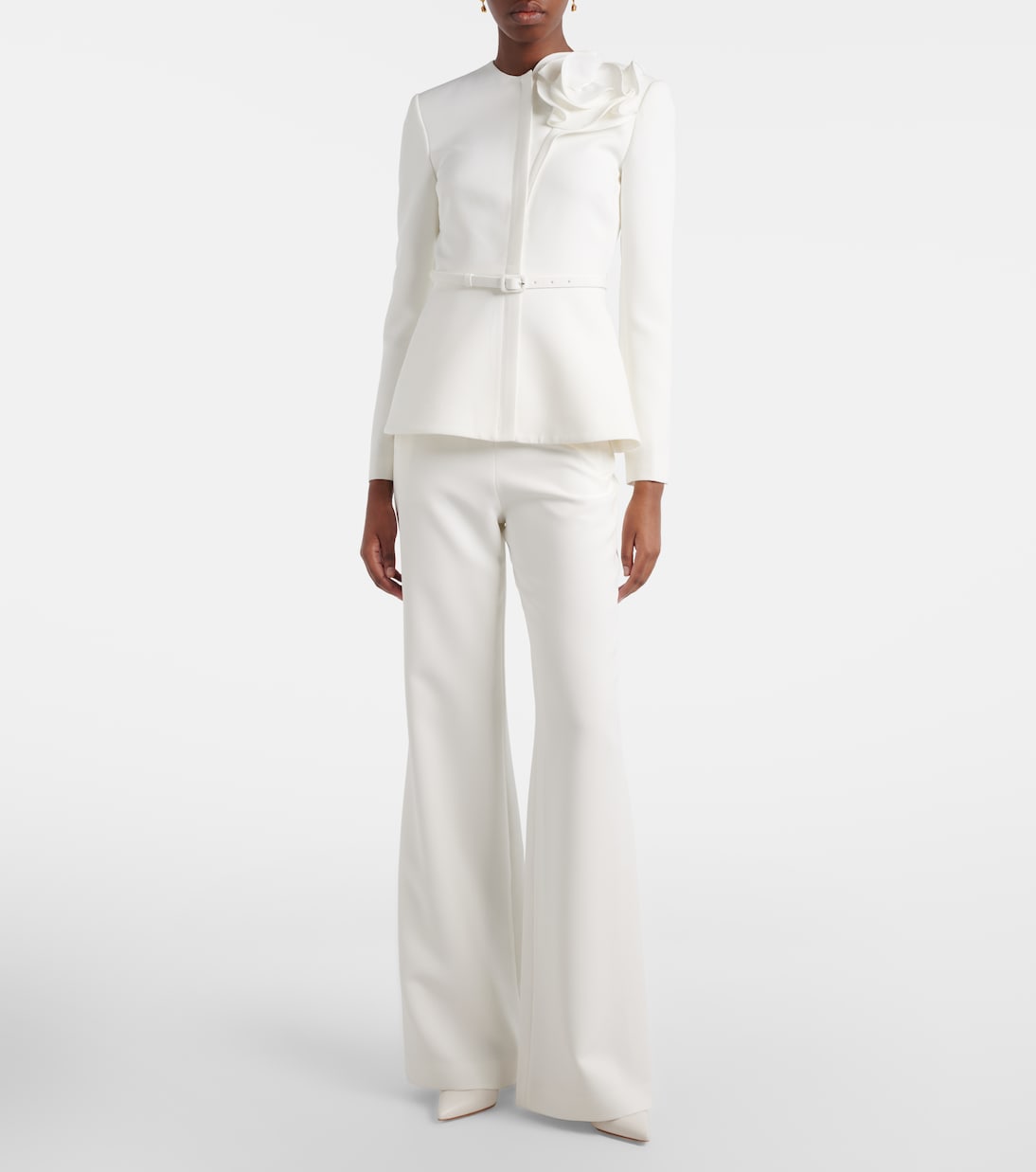 Floral-appliqué crêpe jacket | Roland Mouret