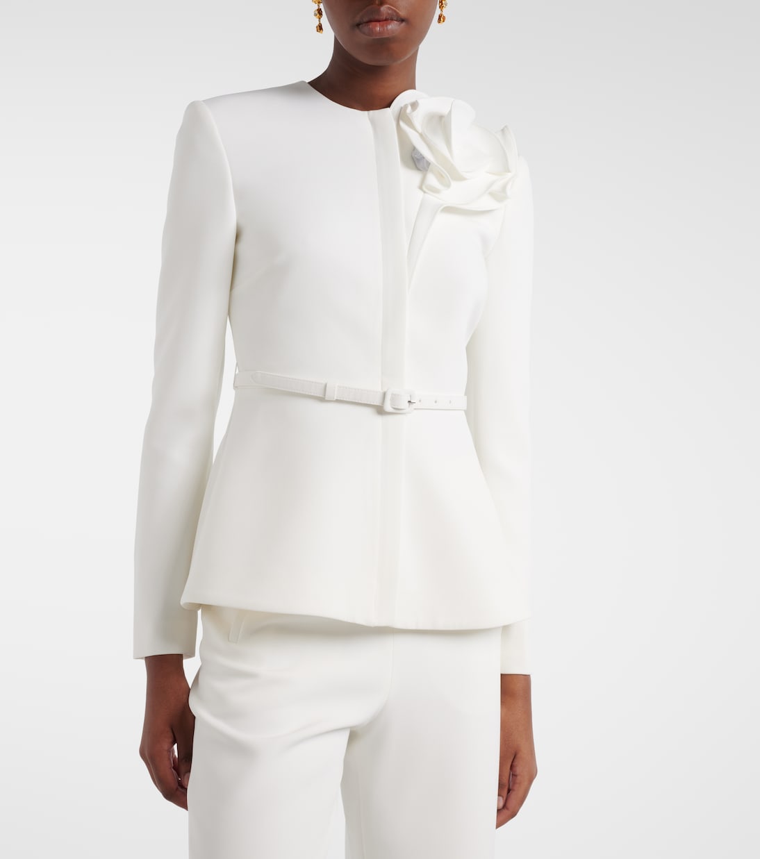 Floral-appliqué crêpe jacket | Roland Mouret