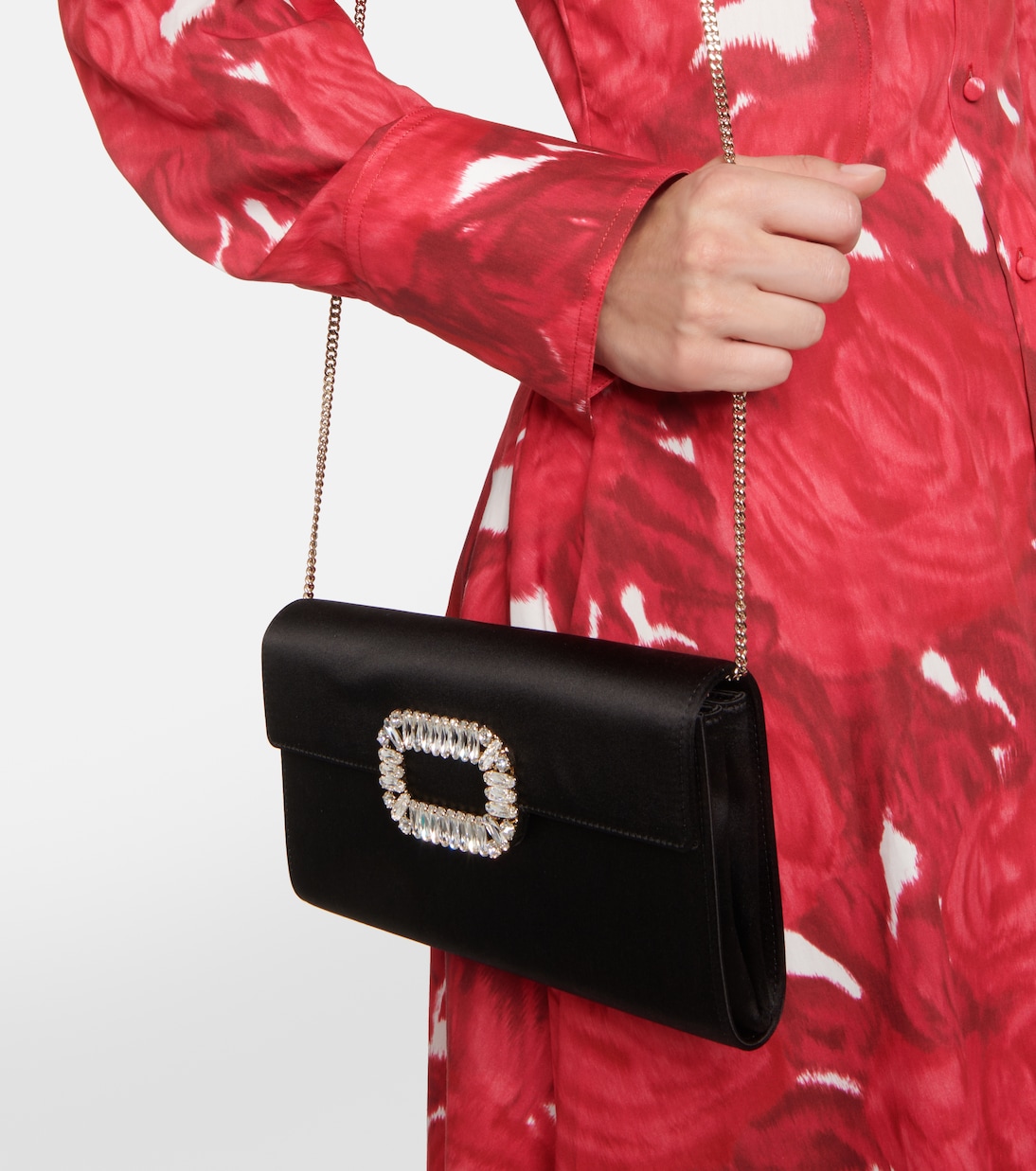Clutch Evening Envelope in raso | Roger Vivier
