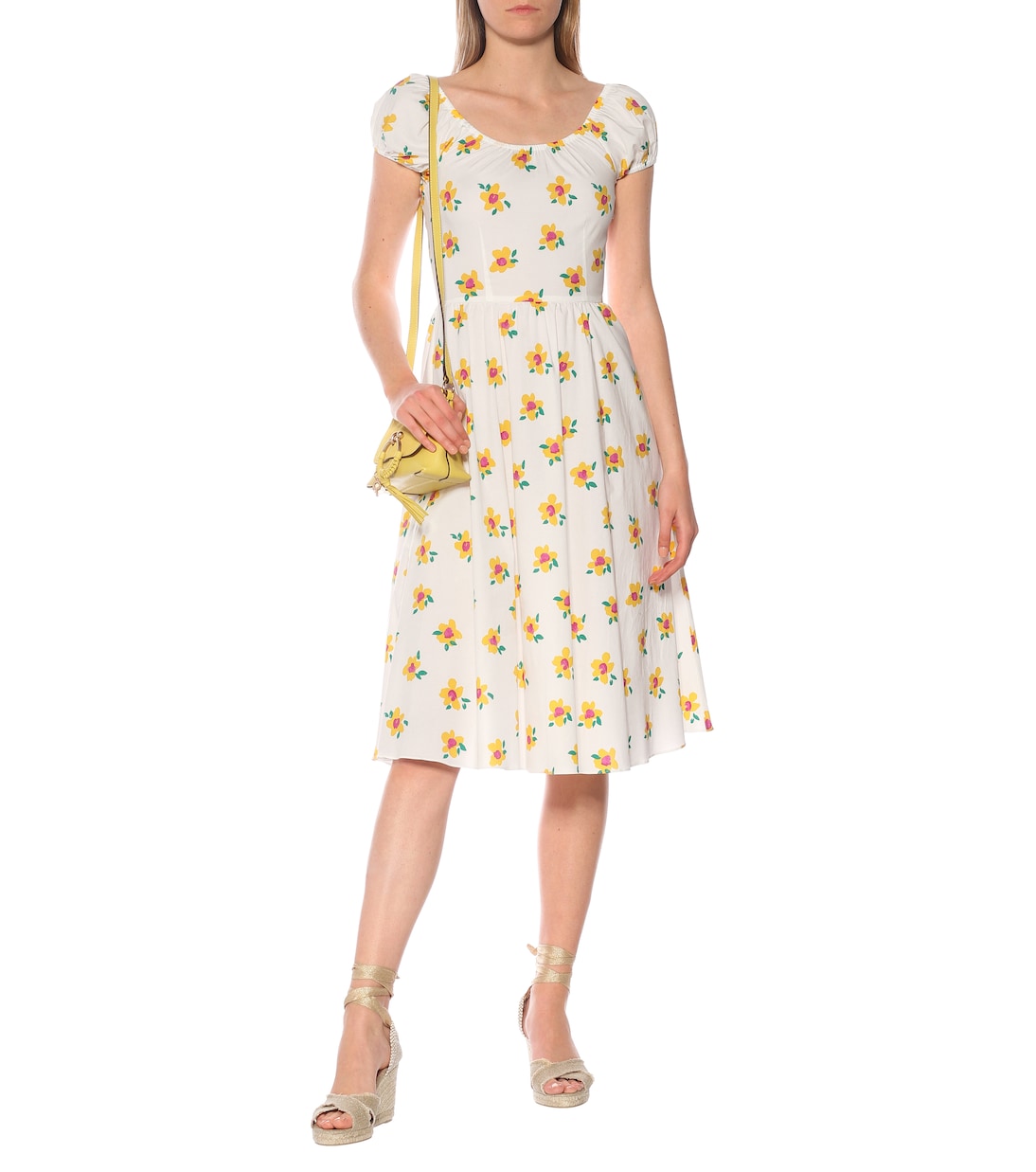 Abito midi Mariette a stampa in cotone | Caroline Constas