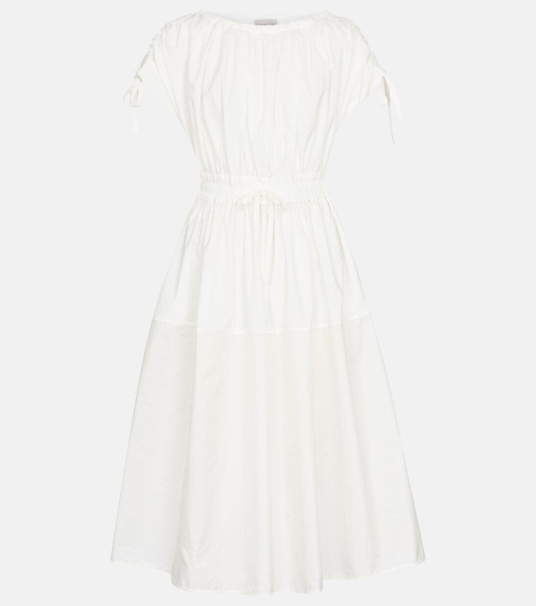 Cotton gabardine and nylon midi dress | Moncler
