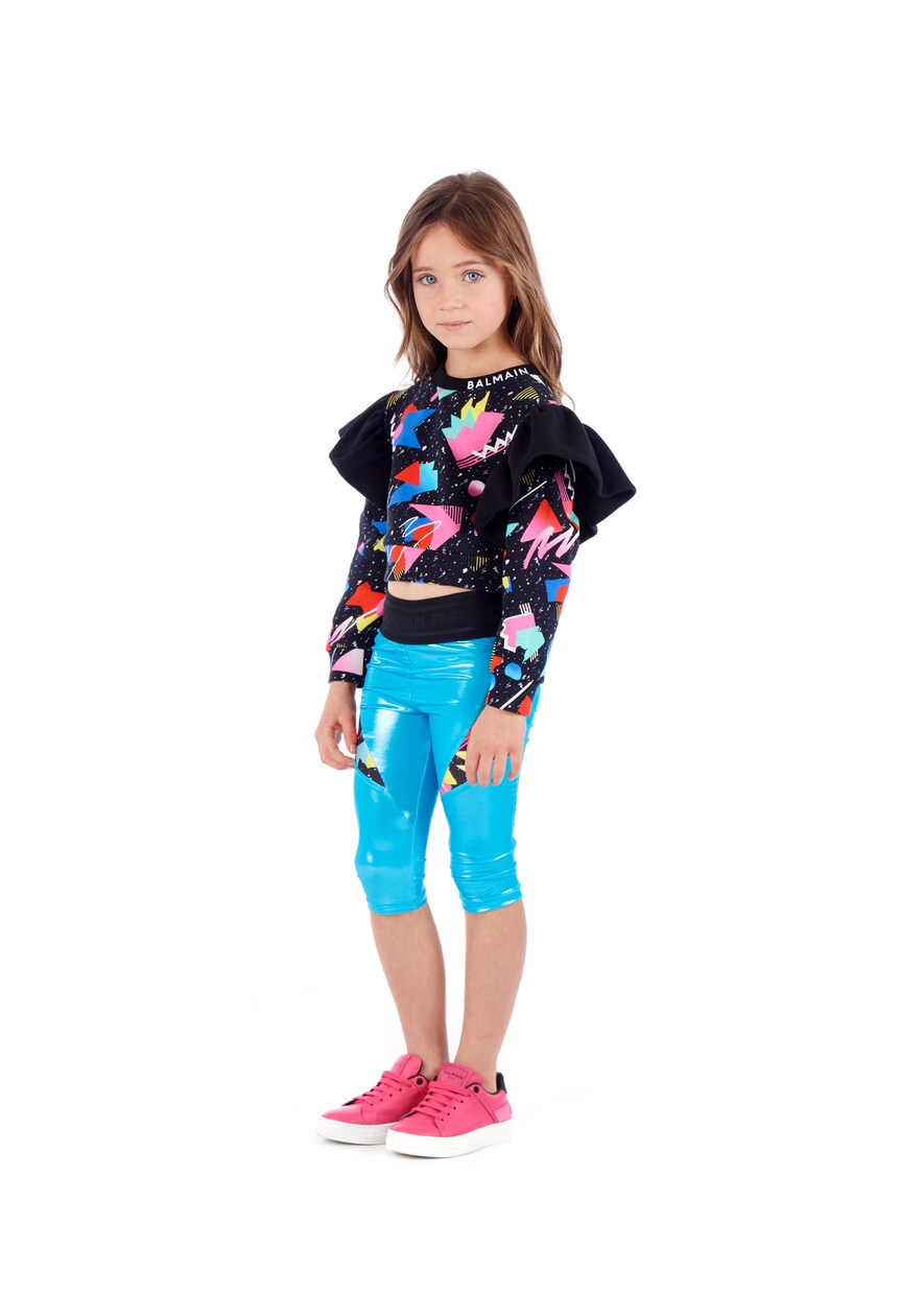 Leggings in vinile con logo | Balmain Kids