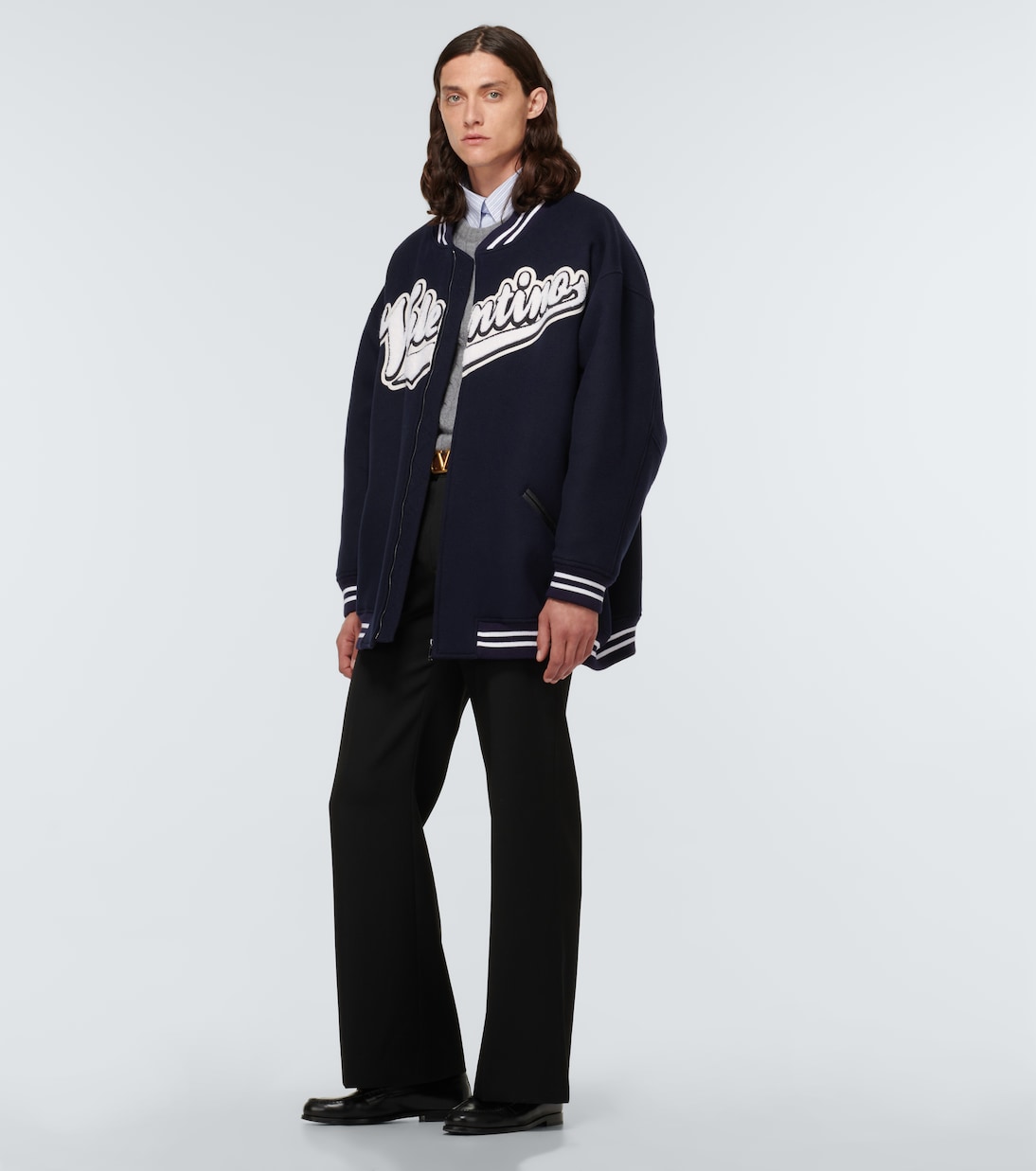 Pantaloni in lana vergine a gamba larga | Valentino