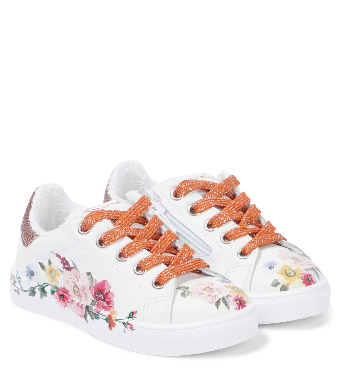 Sneakers in pelle con glitter | Monnalisa
