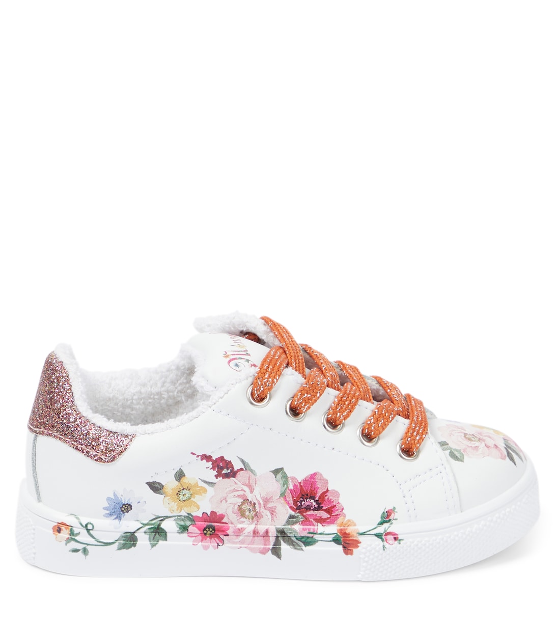 Sneakers in pelle con glitter | Monnalisa
