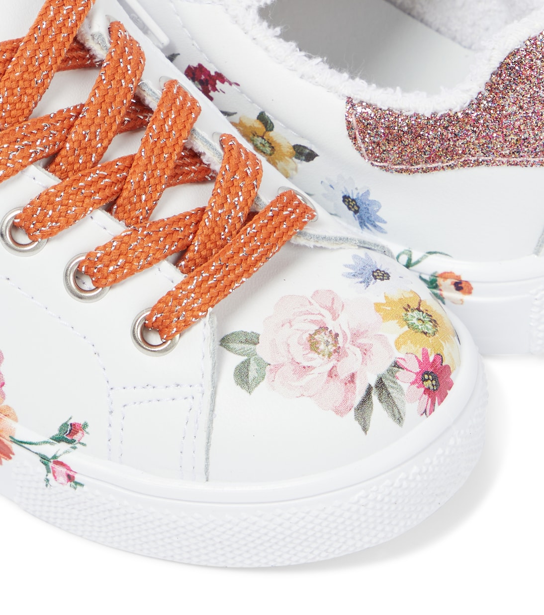Sneakers in pelle con glitter | Monnalisa