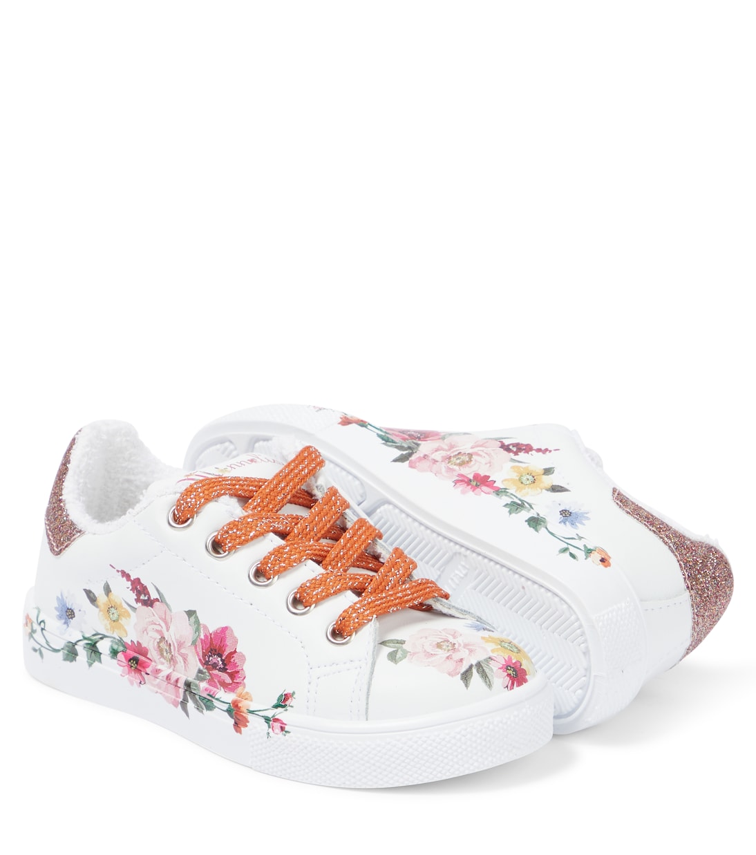 Sneakers in pelle con glitter | Monnalisa