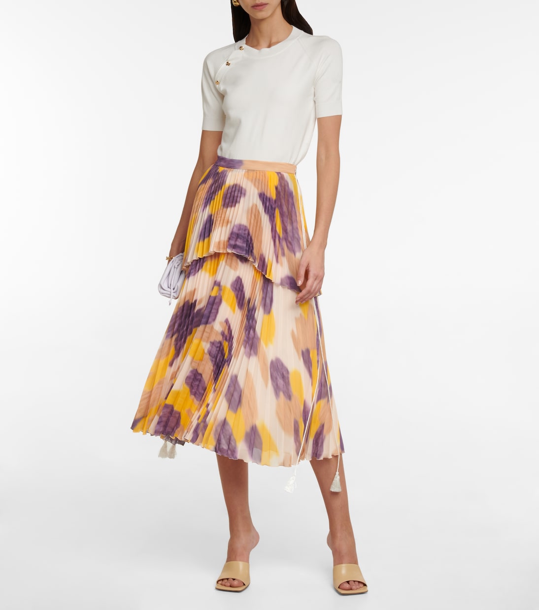 Aetna printed pleated midi skirt | Altuzarra