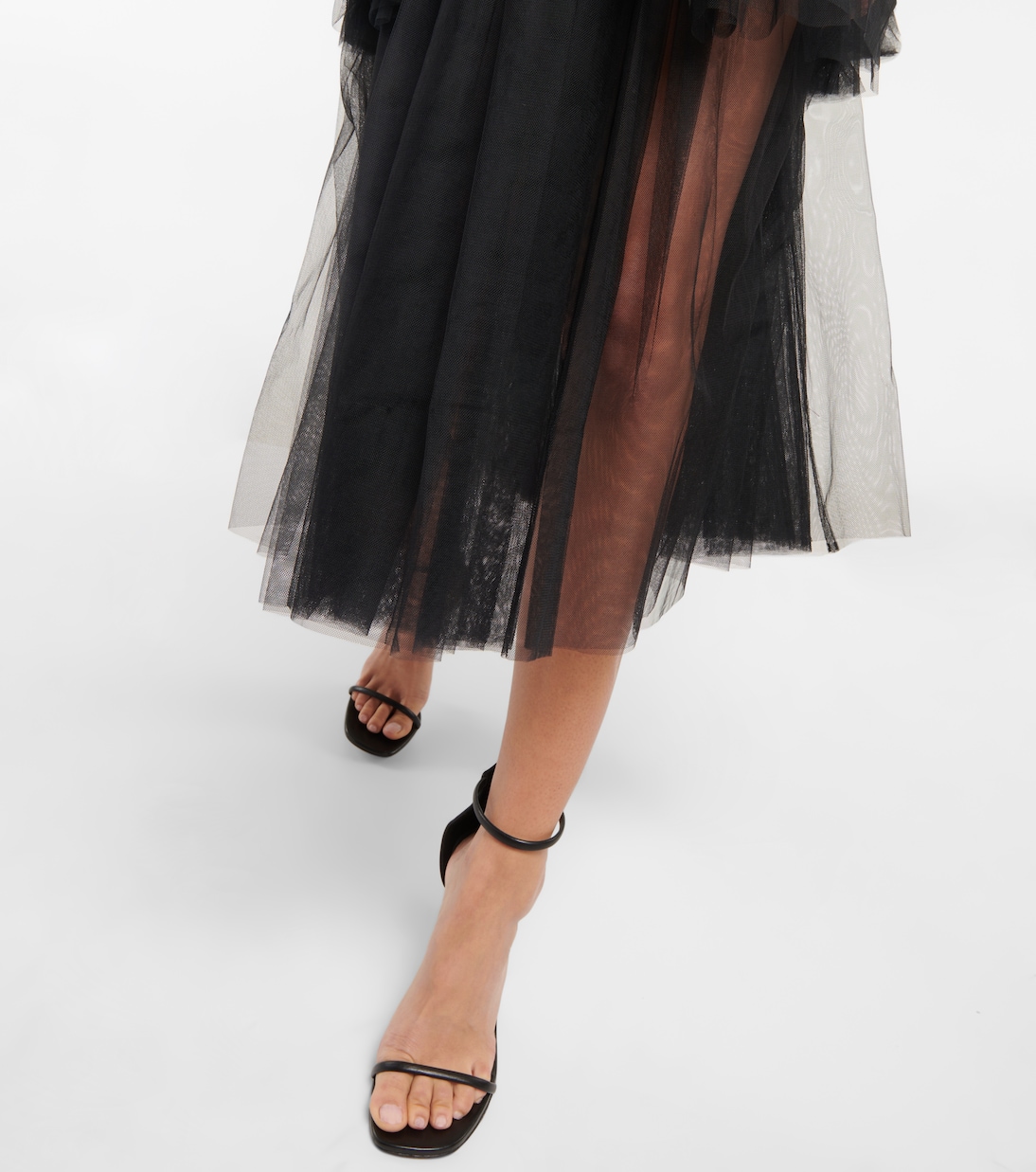 Falda midi de tul fruncida | Noir Kei Ninomiya