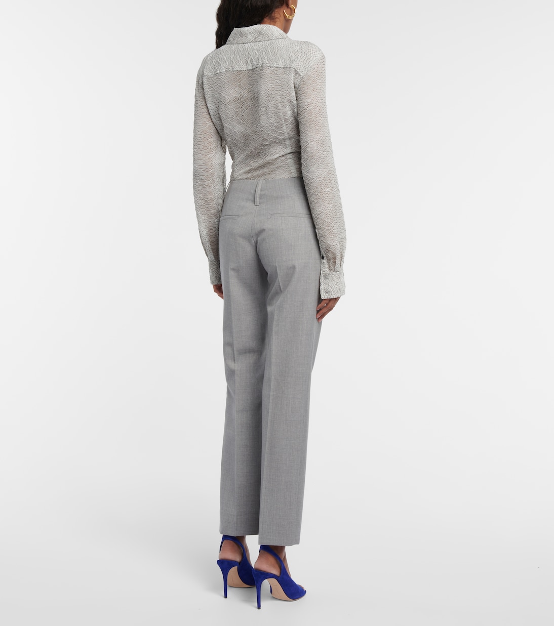 Pleated slim virgin wool pants | Victoria Beckham