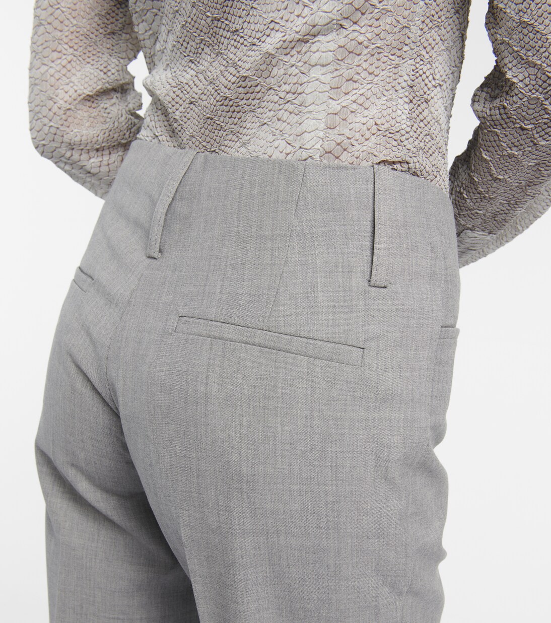 Pleated slim virgin wool pants | Victoria Beckham